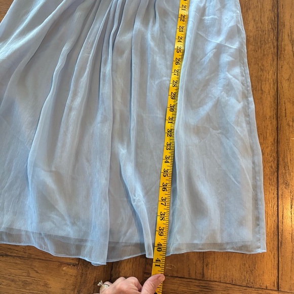 J Crew Louisa Midi Dress,100% Silk,Baby Blue,FairyCore Balletcore Y2K Bridesmaid - Picture 4 of 12